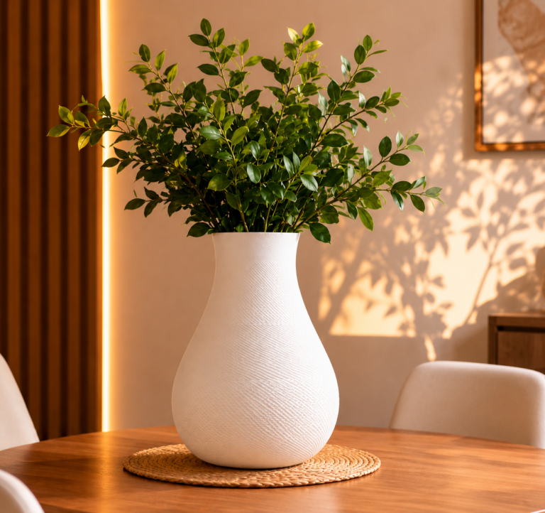 Minimalist, elegant, and timeless, the Essence Textured Vase was designed to elevate any space with sophistication and softness. Its organic silhouette and delicate textured finish create a modern and cozy aesthetic, perfect for clean, contemporary, and refined interiors. Ideal for greenery, artificial flowers, dried arrangements, or simply as a standalone decorative piece, it blends beautifully with living rooms, shelves, consoles, bathrooms, and modern spaces.